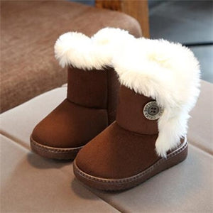 MHYONS 2019 New Winter Children Boots Thick Warm Shoes Cotton-Padded Suede Buckle Boys Girls Boots Boys Snow Boots Kids Shoes B9